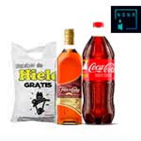 Ron flor de caña 7 años + coca 1.5L + hielo