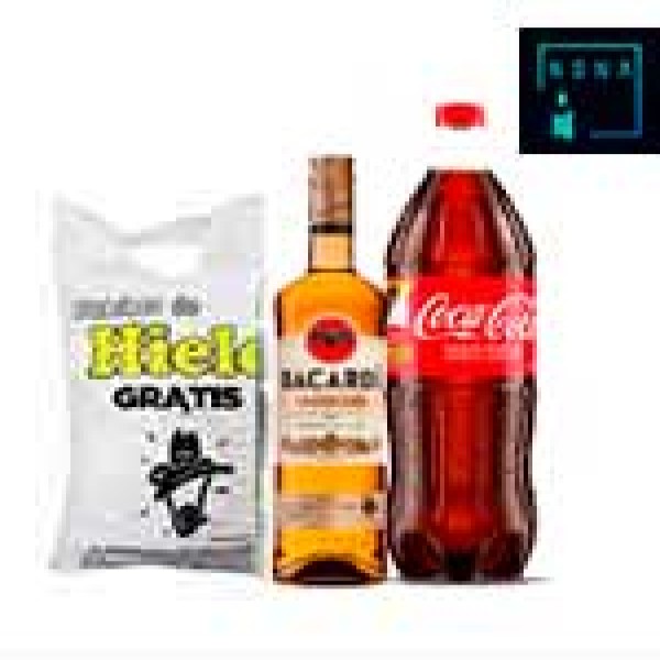 Ron Bacardy gold 700ml + coca 1.5L + hielo