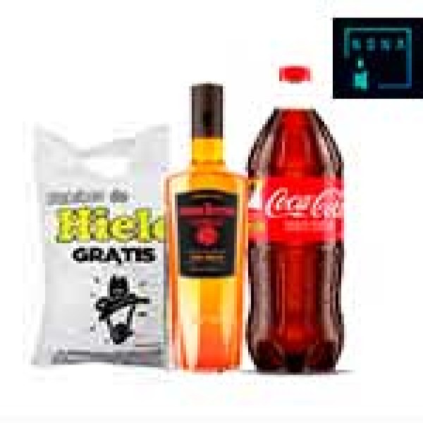 Ron Santa teresa + coca 1.5L + hielo