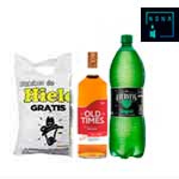 Whisky old time red 1 L. + gingerel + hielo