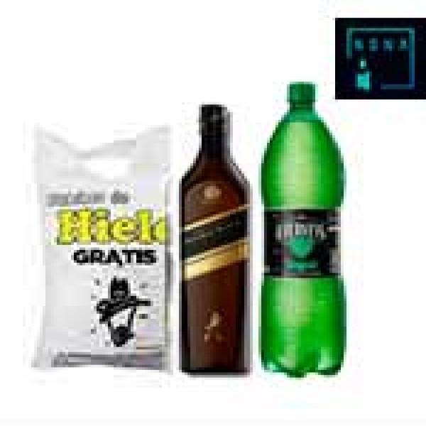 Whisky jw double black 750ml+ gingerel + hielo