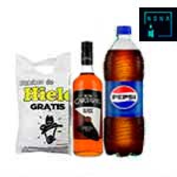 Ron cartavio 750ml. + pepsi 1. 5L +hielo