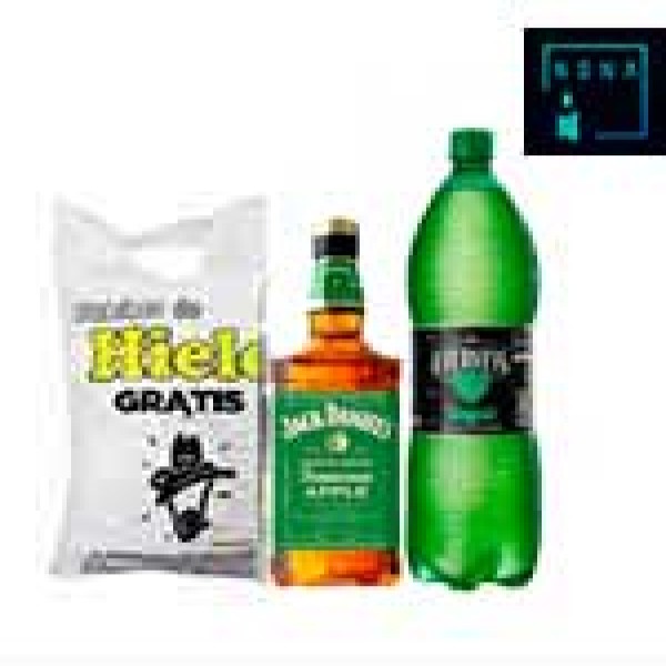 Whisky jack daniels apple 750ml+ gingerel + hielo